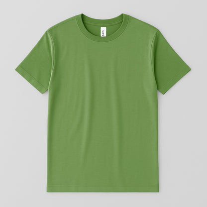 Green t-shirt on a light gray background