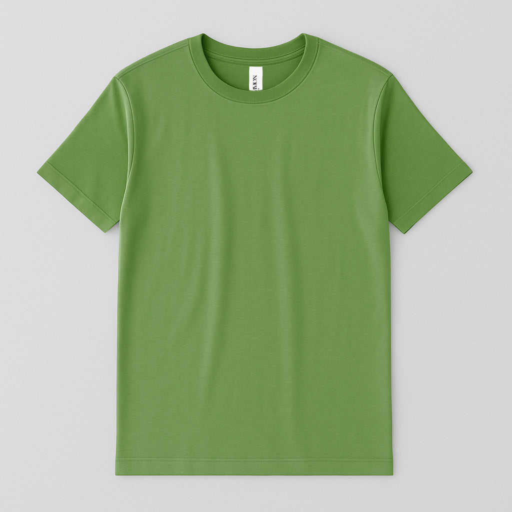 Green t-shirt on a light gray background