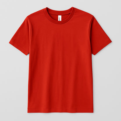 Red t-shirt on a light gray background