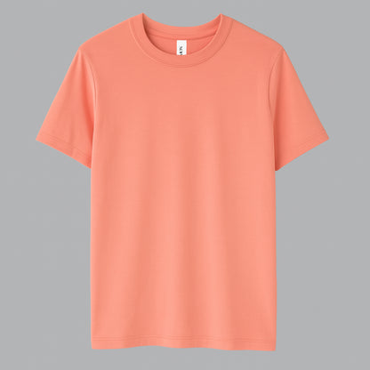 salmon t-shirt on a gray background